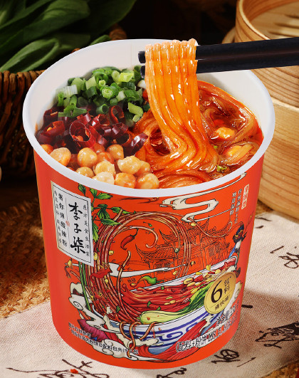 李子柒酸辣粉桶装速食红薯粉懒人免煮冲泡食品四川粉丝5桶