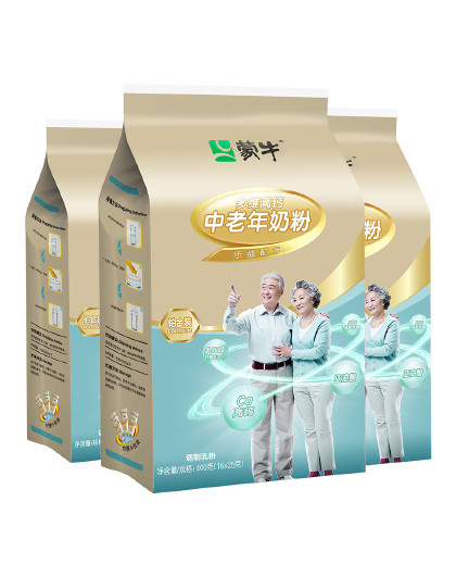 【中老年奶粉】铂金装多维高钙中老年奶粉400g*3袋 +礼袋