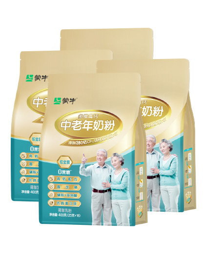铂金装多维高钙男女中老年奶粉400g*4袋装+礼袋