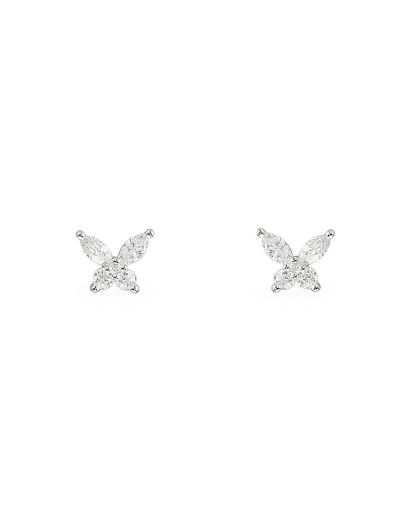 蝴蝶简约时尚925银耳钉耳饰新年礼物送女友AE13732OX