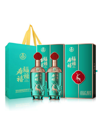 股份福禄寿禧山高 浓香型白酒 52度 500ml*2瓶商务