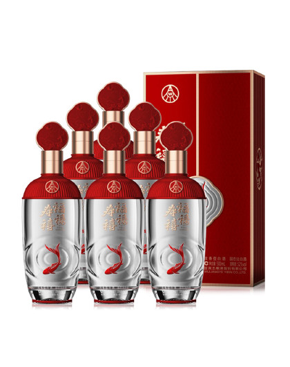 股份 福禄寿禧水静 浓香型白酒 52度 500ml*6瓶