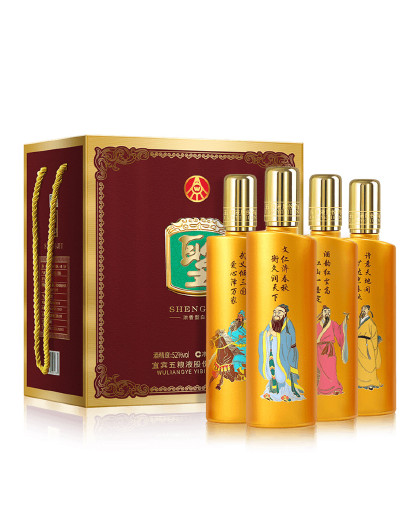 股份 圣酒 醇品金樽 浓香型白酒 52度 500ml*4瓶