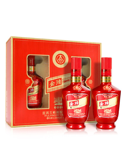 股份 金珀 浓香型优级白酒 52度500ml*2瓶 礼盒装