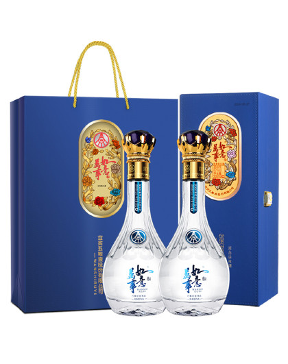 股份 万事如意精致42度500ml*2瓶浓香型白酒 礼盒送礼