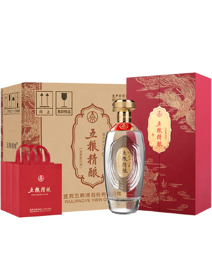股份 五粮精酿龙凤呈祥52度500ml*6瓶固态法浓香型白酒