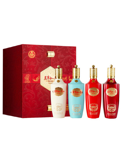 股份 万事如意福如意52度500ml*4瓶 固态法浓香型白酒