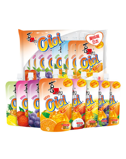 CiCi果汁果冻爽150克*8支可吸果汁果冻休闲零食儿童小吃