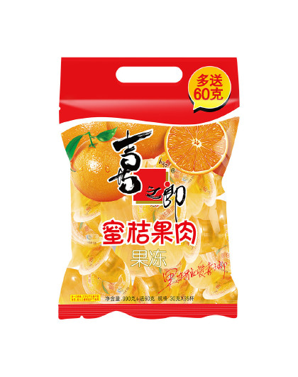 果肉果冻蜜桔味990克大袋30克*33杯加60g共35杯休闲