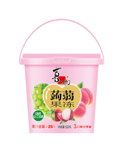 蒟蒻挤食果冻520g大桶多口味分享装休闲食品解饿儿童休闲零食