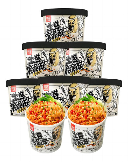 阿宽土豆泥泥拌面孜然麻辣味泡面拌面碗装网红小吃速食早餐夜宵