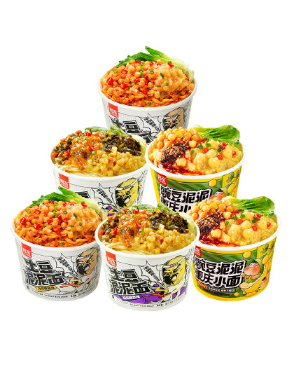 土豆泥泥面拌面孜然麻辣味泡面速食早餐宵夜土豆泥拌粉面条