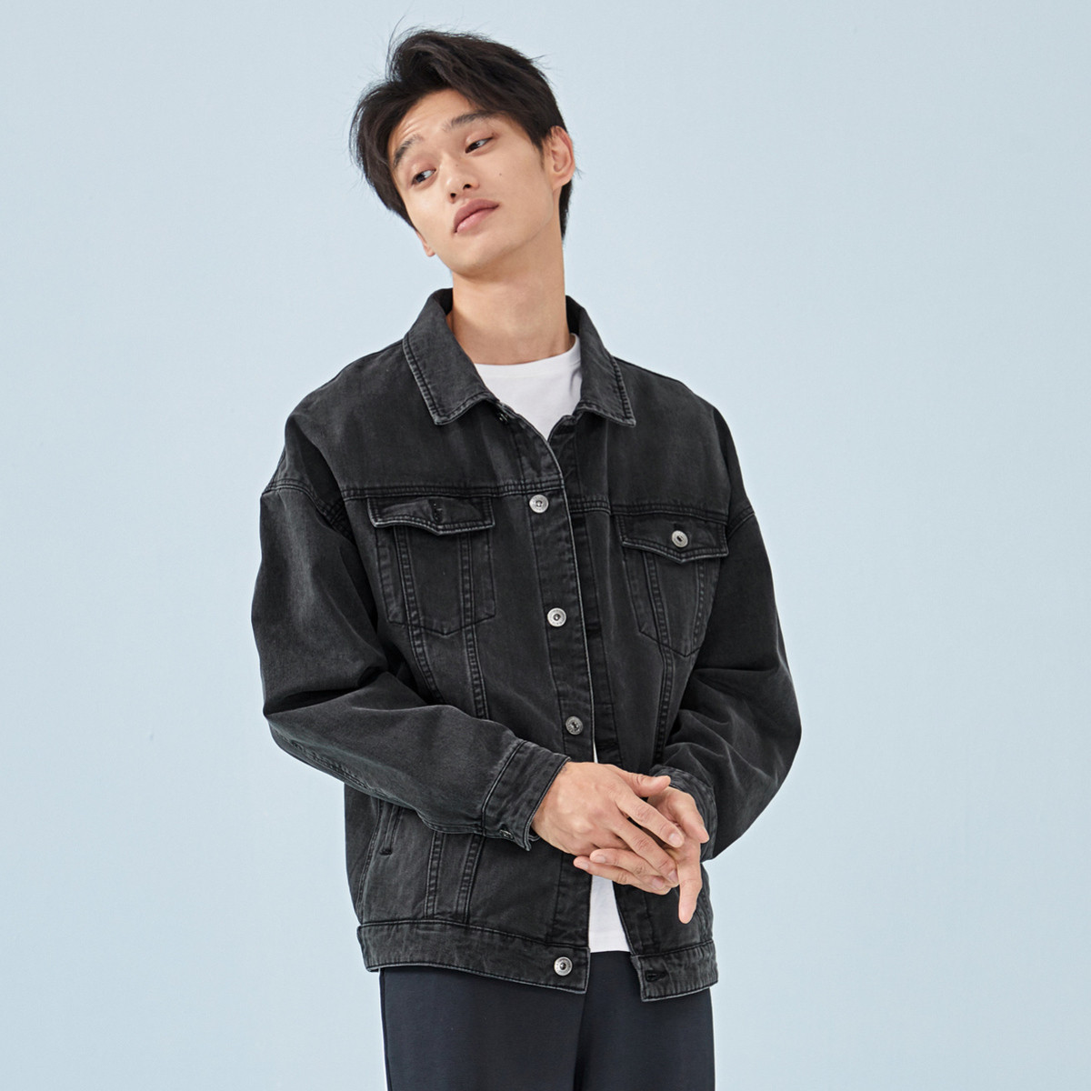 经典版型 基础百搭森马2019春季男士牛仔外套牛仔夹克男