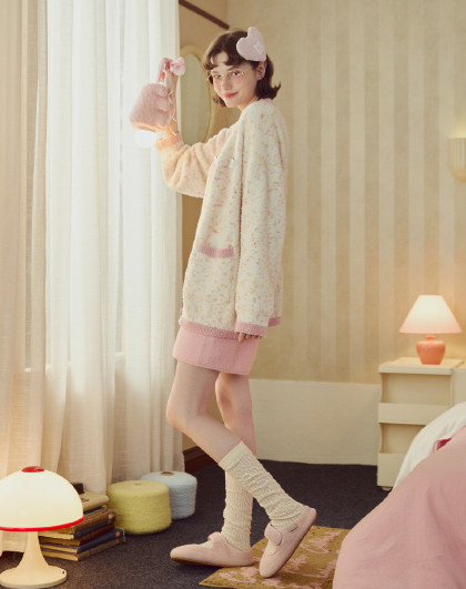 【高弹雪尼尔上衣】半边绒睡衣女秋冬高级感小香系列外穿家居上衣