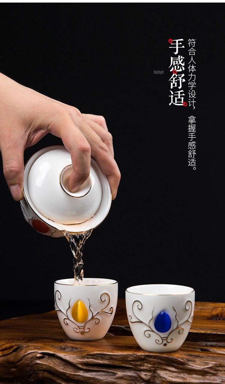 产品数量: 1个 品牌名称: 百鸿 商品名称: 功夫茶喝茶中式茶杯杯子玉