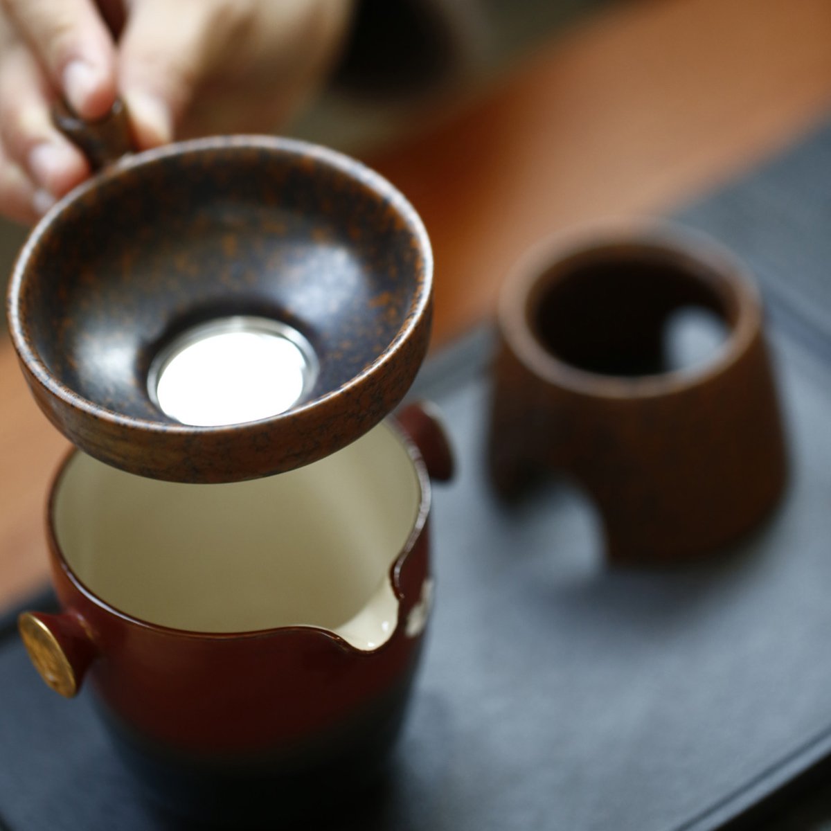 茶漏托茶道配件过滤套装 茶漏托加盒子 茶滤