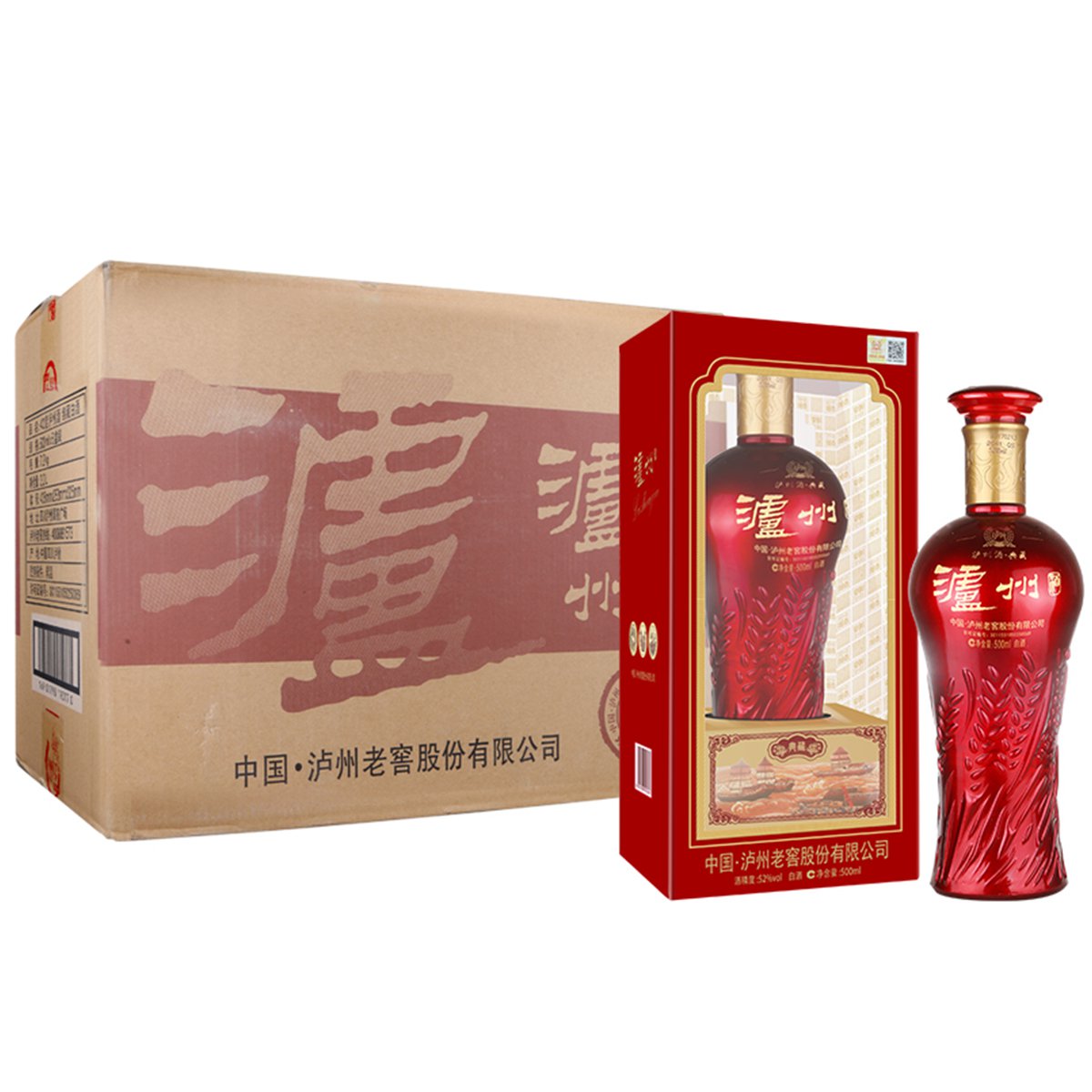 泸州老窖 典藏白酒 52度 500ml*6瓶 整箱装礼盒装