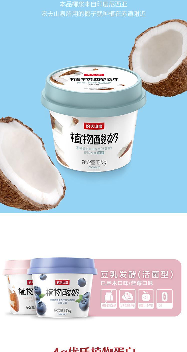 农夫山泉植物酸奶 135g多口味可选巴旦木味蓝莓味椰浆味蛋白酸奶