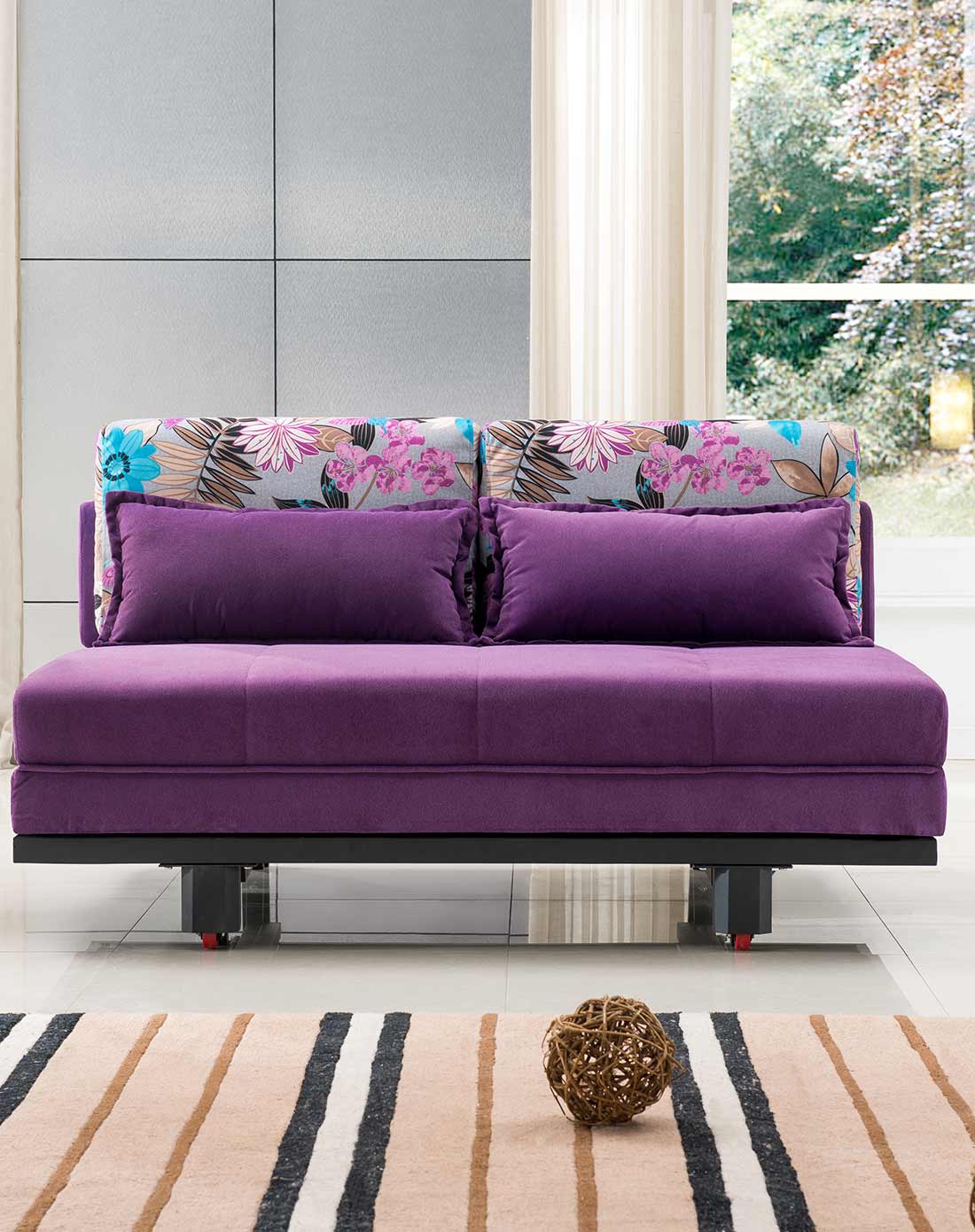 场600城区五包到家 多功能沙发床 1.2米葡萄紫