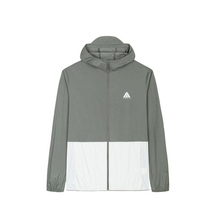 安踏 【轻壳】防晒衣男士防泼水外套男户外抗紫外线梭织连帽运动上衣男