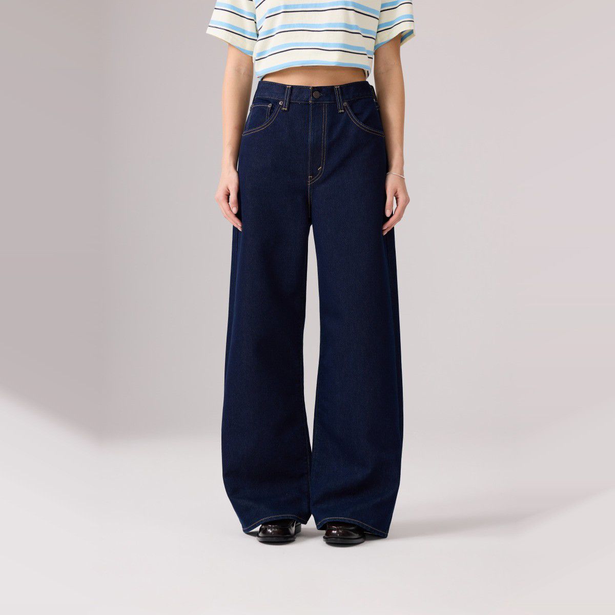 LEVI'S Levi's李维斯女士Baggy经典高腰宽直筒牛仔裤001UP