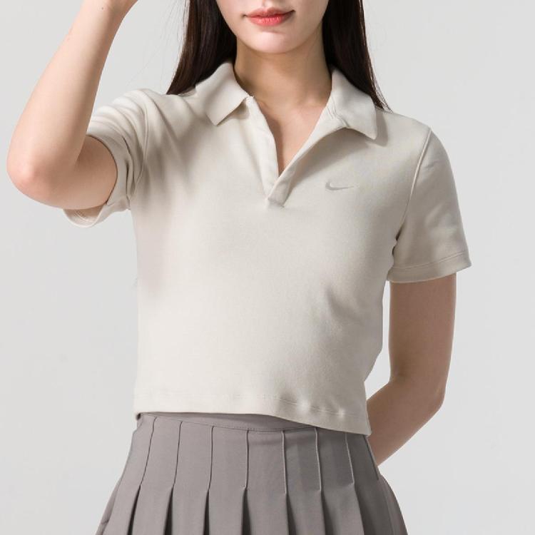 Nike 2024年夏季时尚短袖女装上衣运动休闲舒适女式polo衫 In Gray