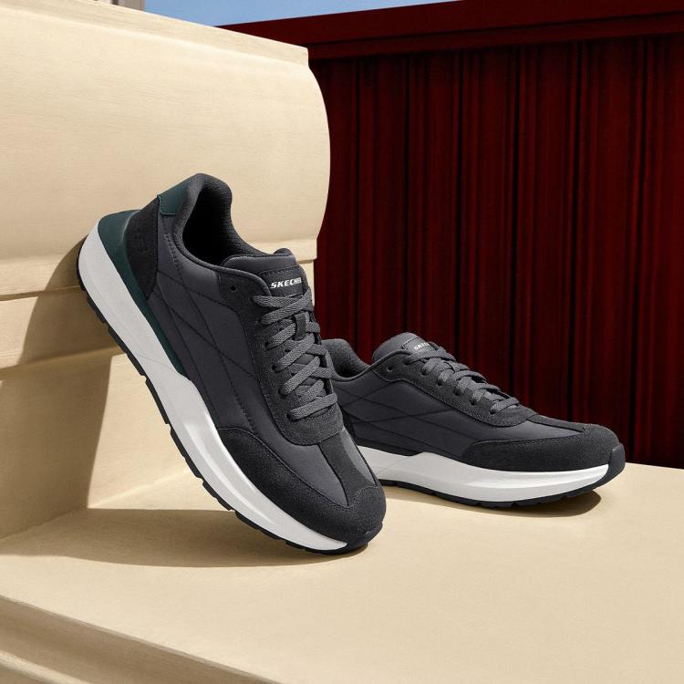 SKECHERS 斯凯奇 【舒适运动】男鞋复古慢跑鞋休闲鞋休闲运动鞋男德训鞋百搭秋冬季