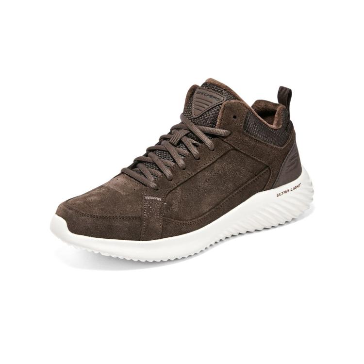 斯凯奇 【舒适保暖】男鞋男士加绒休闲鞋轻运动休闲鞋短绒中帮鞋男款冬