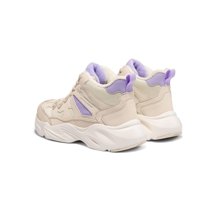 斯凯奇 【D'LITES爆款老爹鞋】女鞋加绒中帮休闲运动鞋工装靴冬