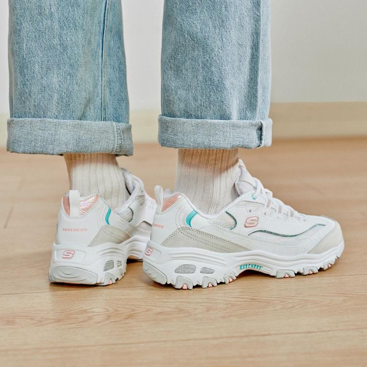 斯凯奇 【甜美拼接】女鞋轻质老爹鞋休闲鞋休闲运动鞋小白鞋女增高春夏季