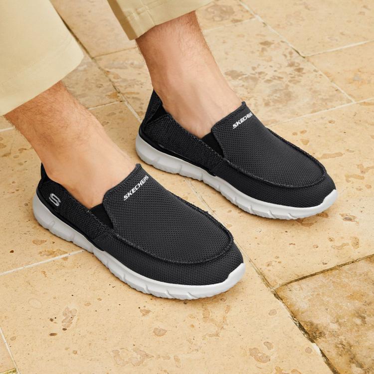 斯凯奇 【柔软回弹】男鞋一脚蹬运动健步鞋休闲鞋男款透气舒适百搭春夏季