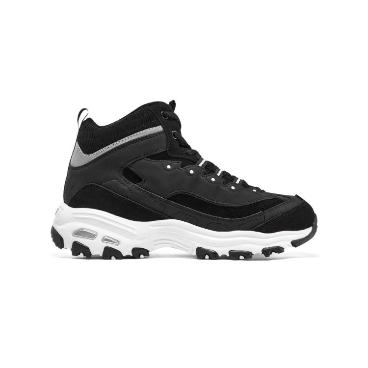 斯凯奇 【D'LITES加绒保暖】女鞋女靴高帮鞋老爹鞋运动工装靴冬