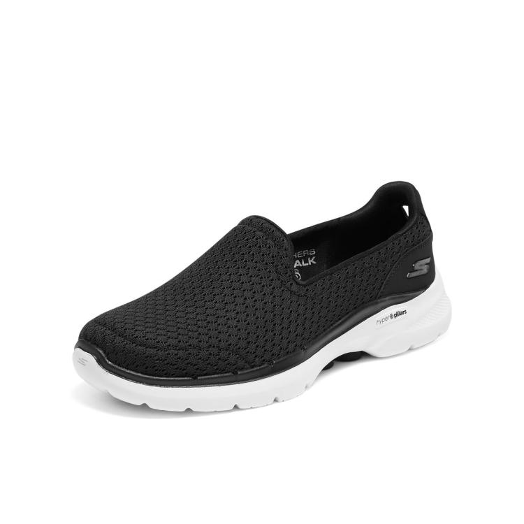 Skechers 【舒适百搭】女鞋健步鞋网布一脚蹬懒人鞋运动夏季 In Black