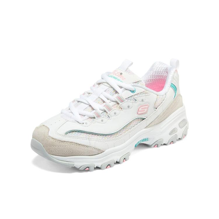 斯凯奇 【甜美拼接】女鞋轻质老爹鞋休闲鞋休闲运动鞋小白鞋女增高春夏季