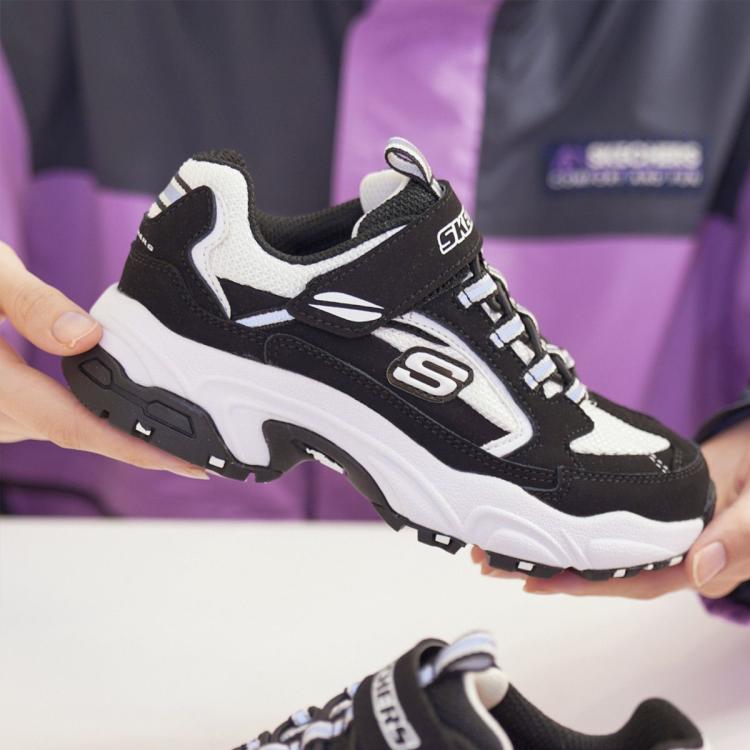 斯凯奇 男中大童|男童鞋魔术贴时尚百搭老爹鞋缓震运动鞋秋冬季
