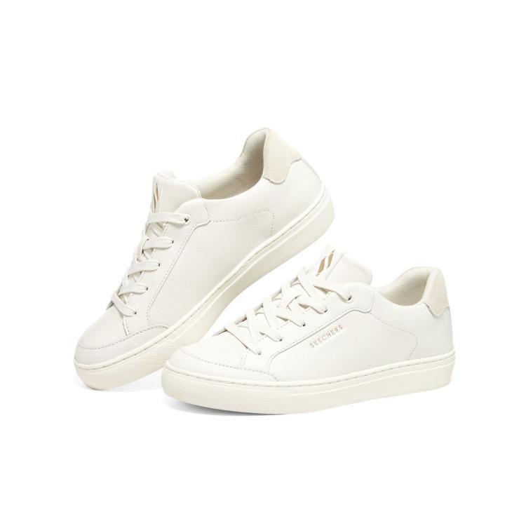 斯凯奇 【质感皮面】女鞋小白鞋简约纯色复古板鞋女休闲鞋百搭舒适春夏季