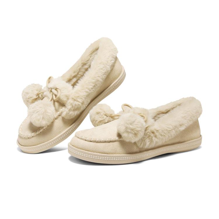 斯凯奇 【加绒保暖】女鞋休闲鞋乐福鞋浅口单鞋柔软舒适蝴蝶结冬季