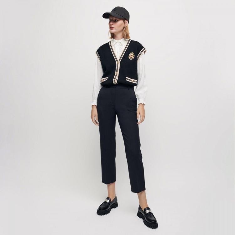 MAJE MAJE 冬季女装休闲九分裤经典版型通勤休闲裤