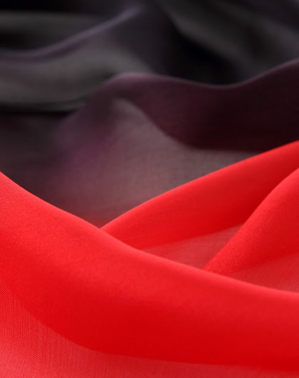 100%桑蚕丝过渡色渐变长丝巾大红黑女性