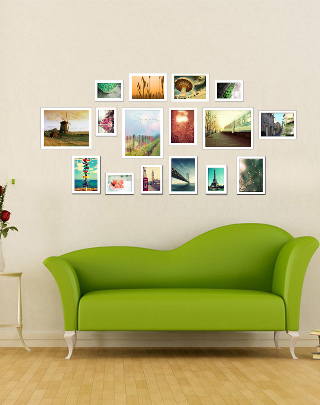 diyi时尚创意组合相片墙16件套(经典白)