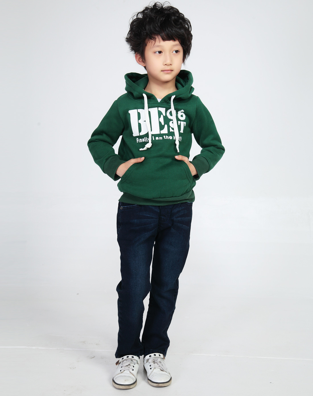 小虎宝儿hooboboy男童专场男童墨绿色卫衣wr0102a_唯品会