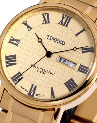 时光一百time100手表专场 > 男款金色罗马刻度古典商务腕表