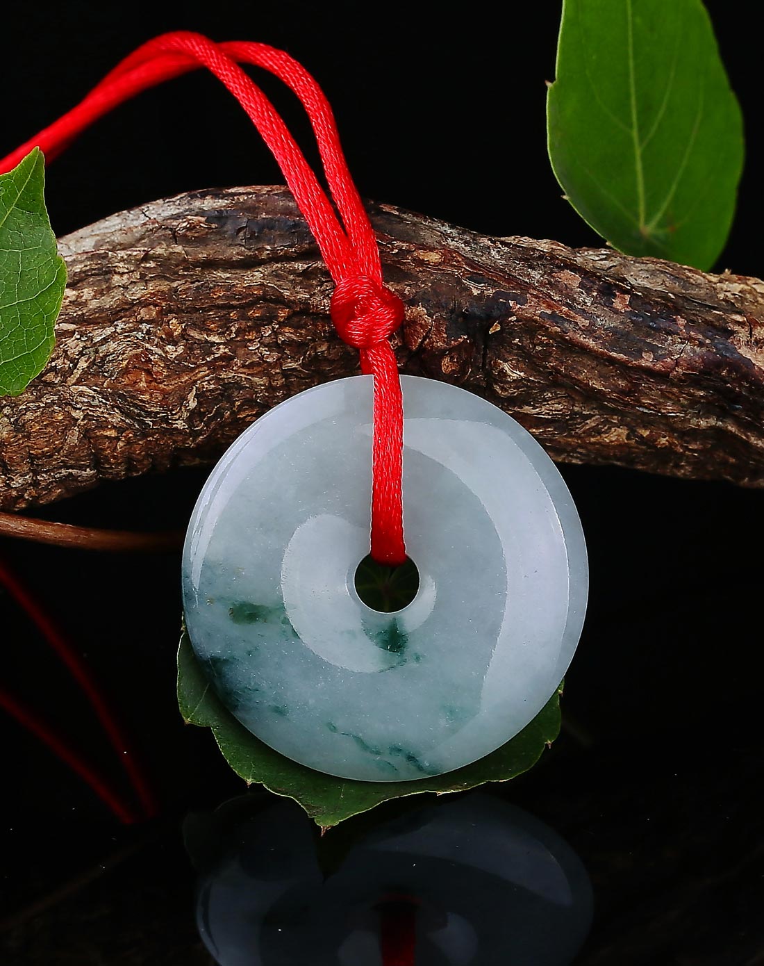 细腻冰种飘蓝花平安扣挂件