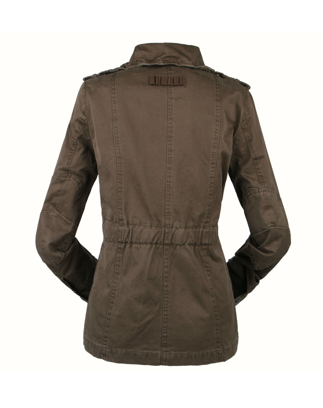 女款咸菜色水洗长袖休闲风衣