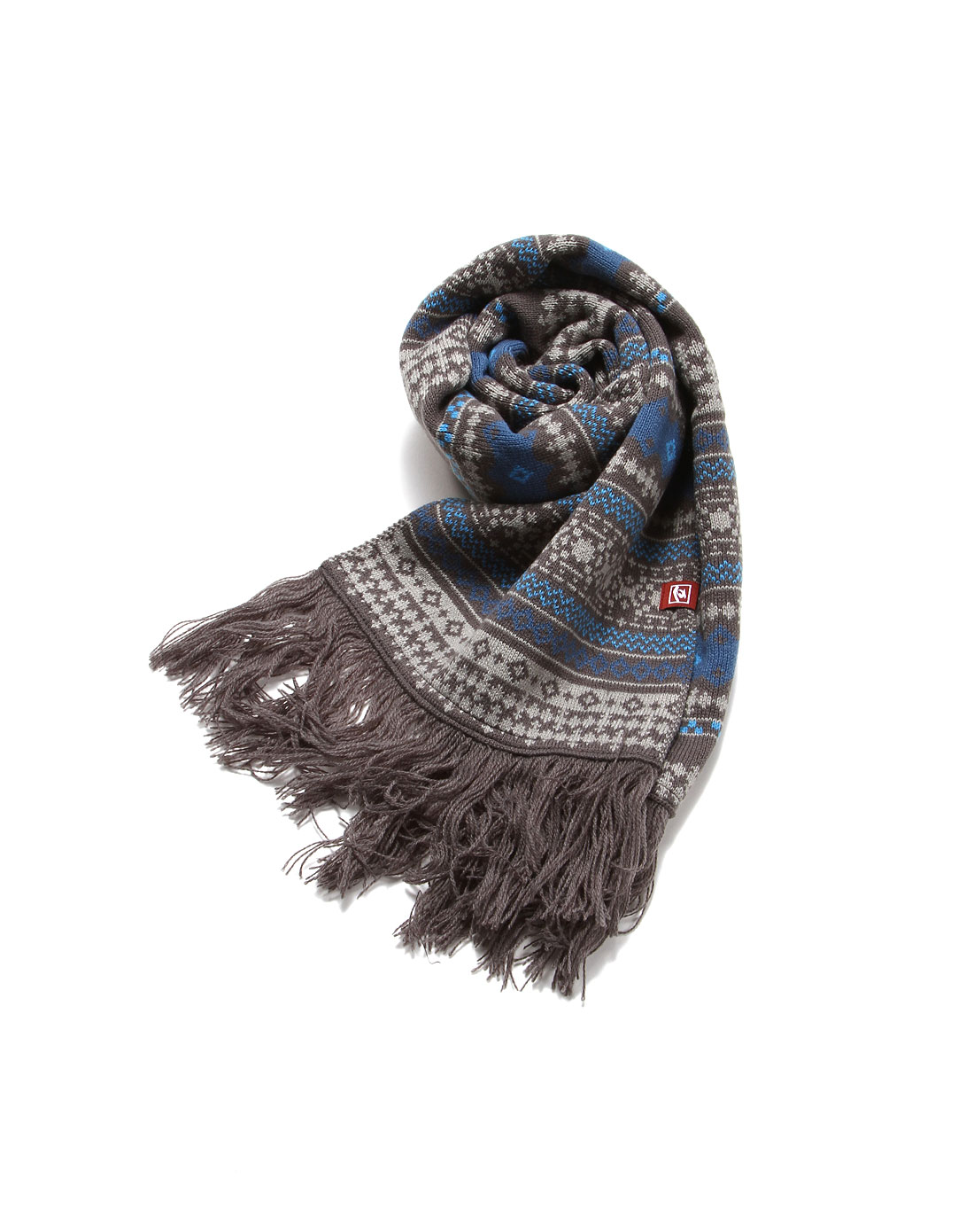 中性浅灰色图案保暖围巾