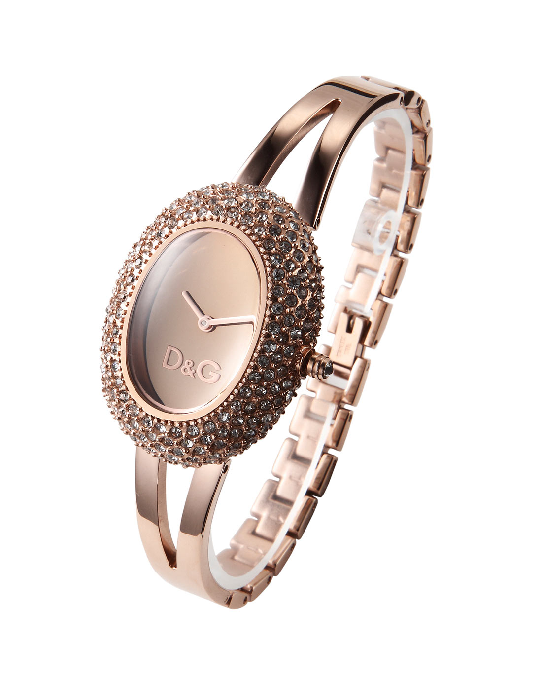 女款奢华气质型亚金色镶钻时尚石英表 表盘铜