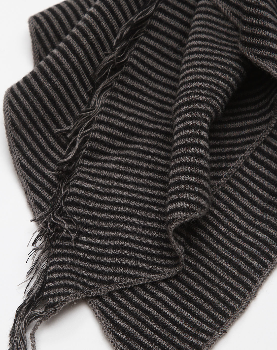 黑灰色条纹围巾