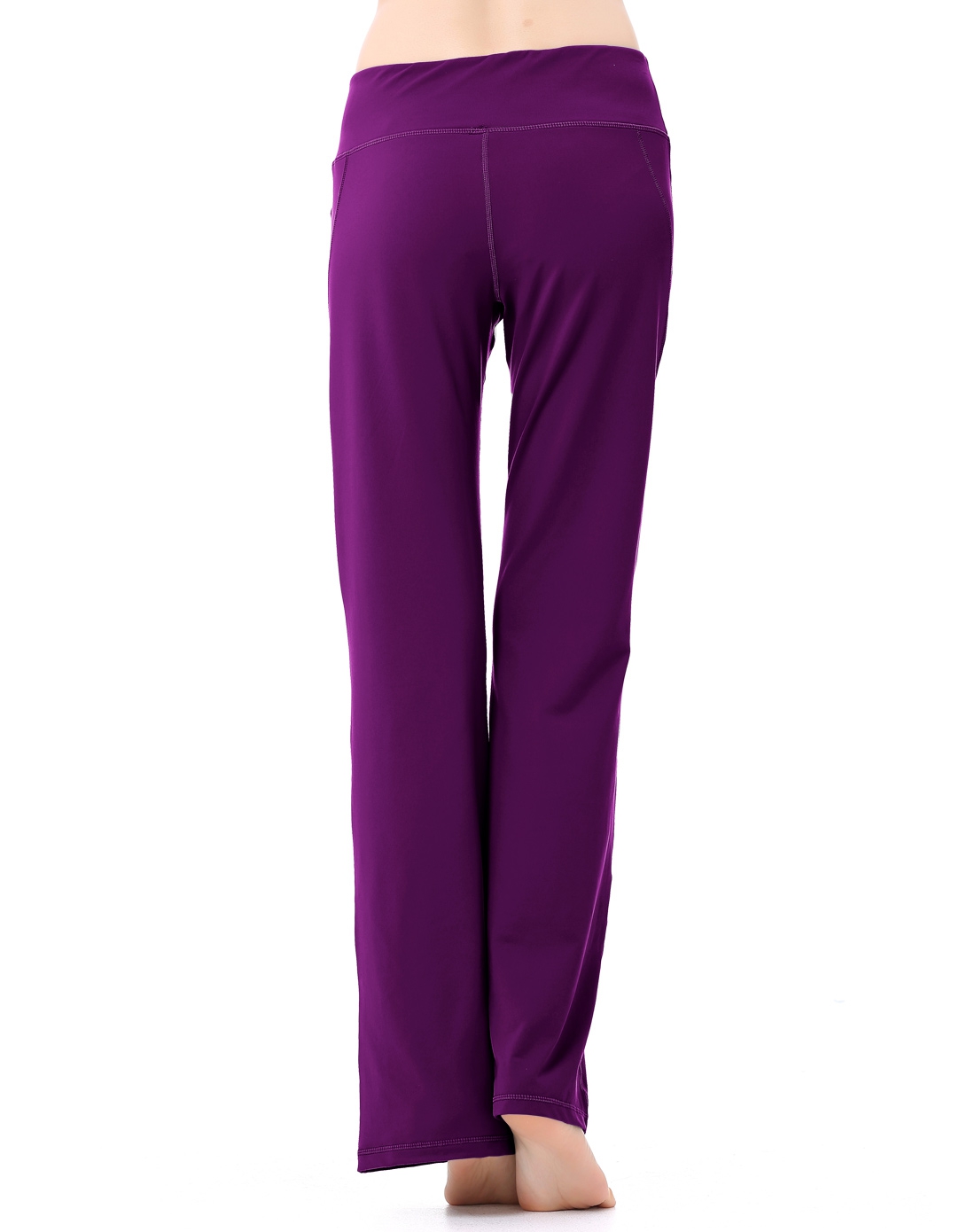 深紫色高级锦纶无缝工艺裤子