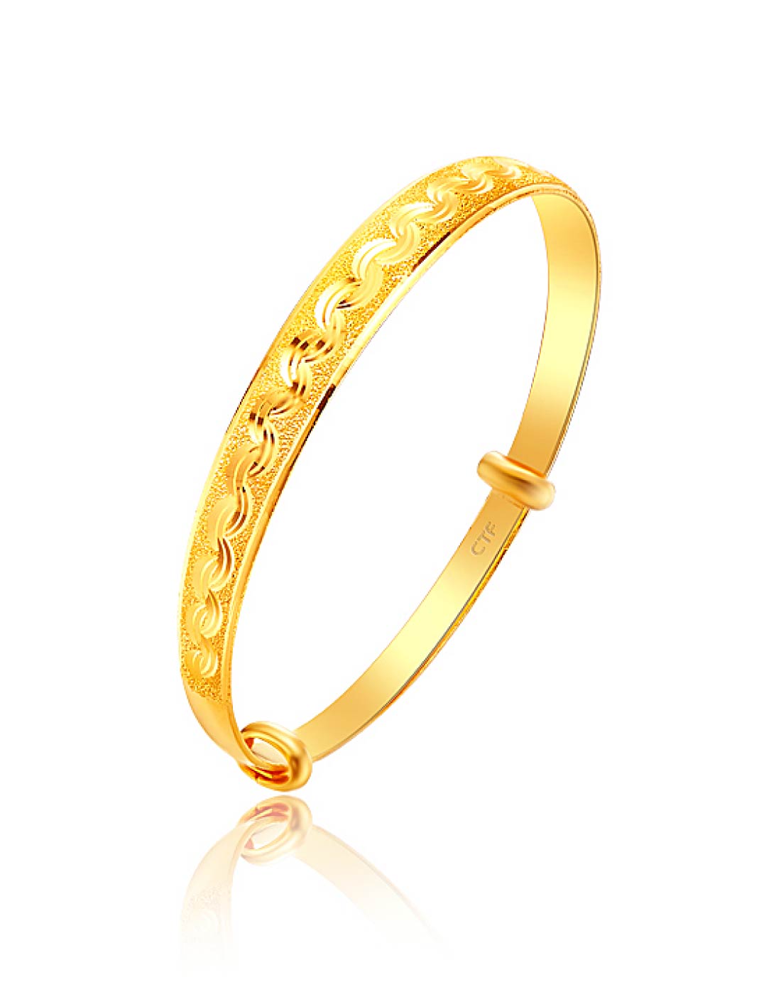 典雅富贵车花黄金手镯(计价)