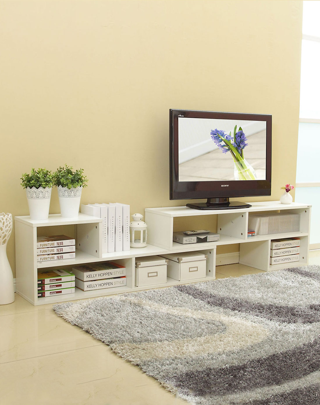 贝克l型电视柜白色